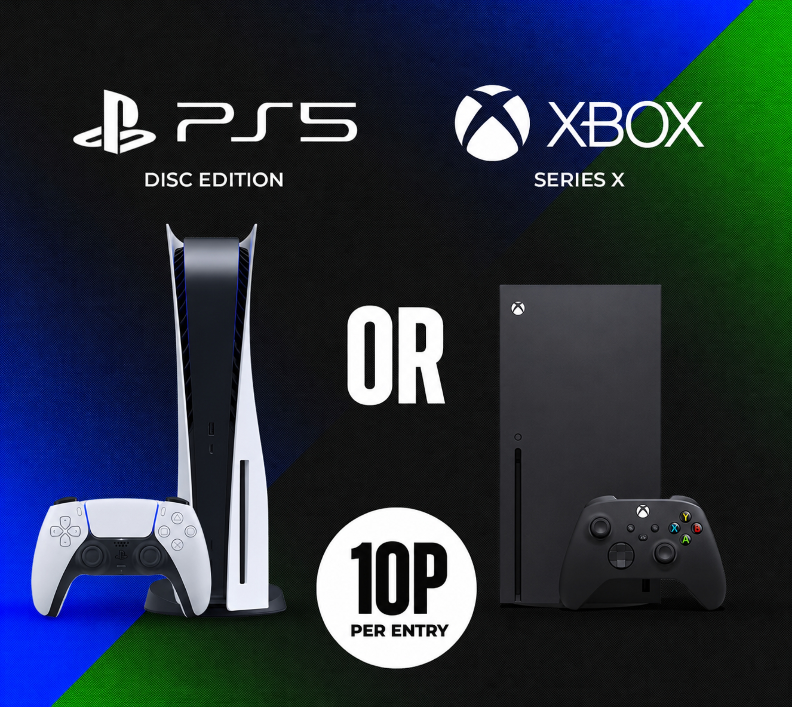 Win Your Choice Of Games Console For 10p!