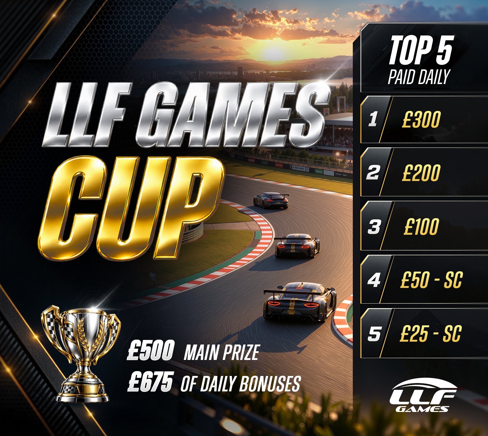 The LLF Games Cup – Top 5 Paid Daily!